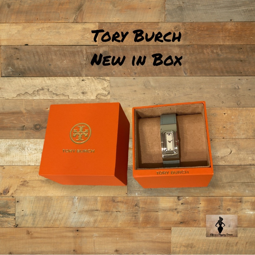 Tory Burch New in Box Blue Leather Women’s Watch